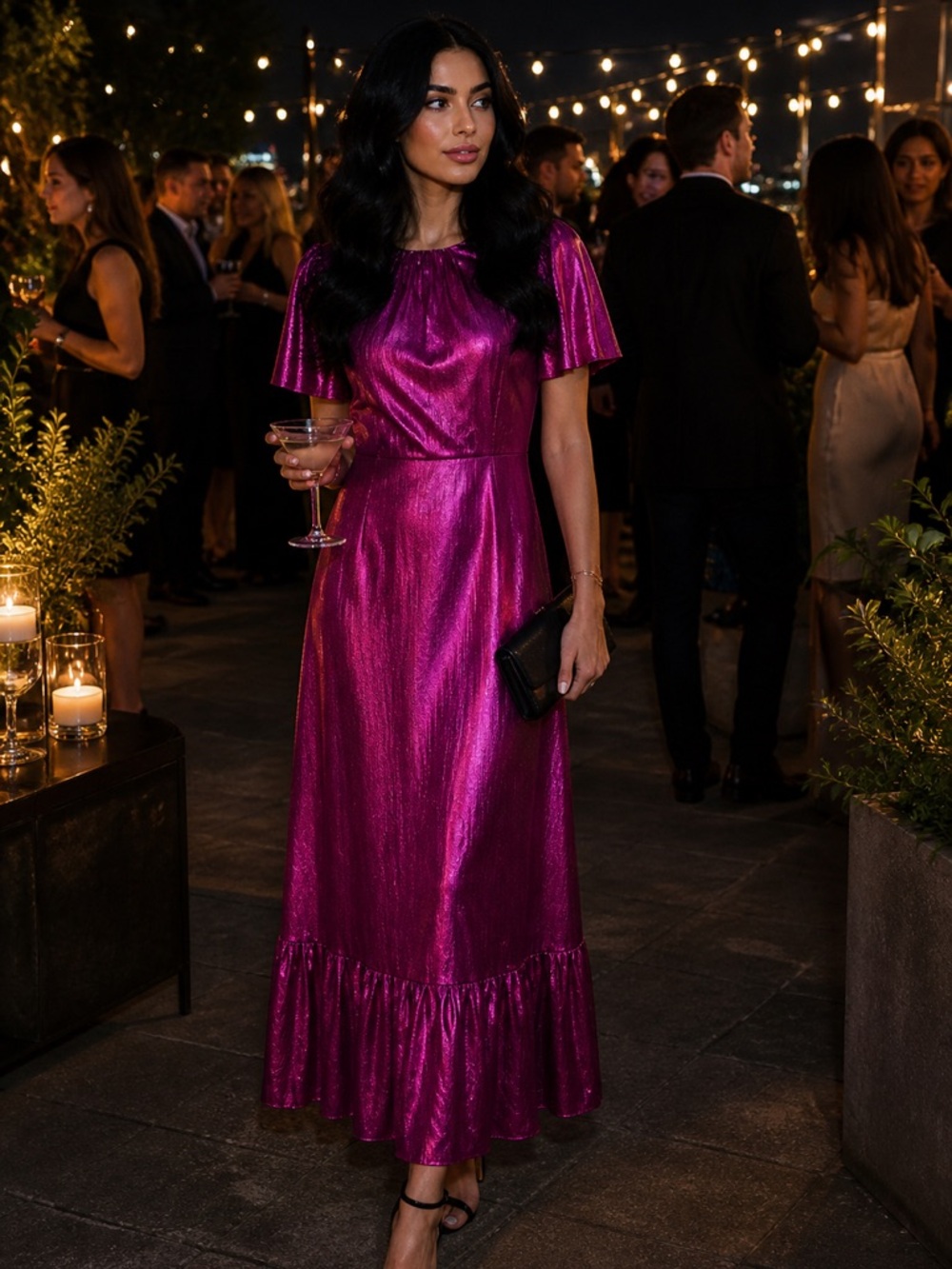 Tuckernuck Pomander Place Metallic Midi Dress